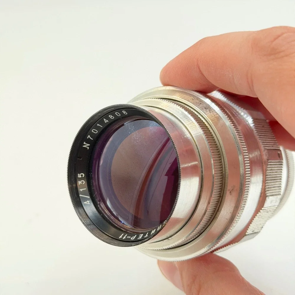 Jupiter-11 135mm f/4 Soviet Telephoto Lens Silver USSR Serial N7014808 VGC